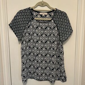 LOFT Floral Short-sleeved Blouse